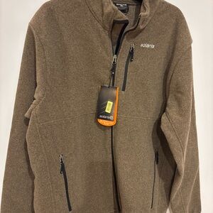 Solaris Men's Fleece Zip Up Jacket, Brown, XL